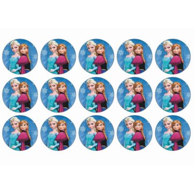 Frozen muffins sukkerprint - Anna og Elsa