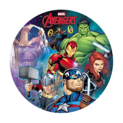 Avengers rundt kageprint - 20 cm.