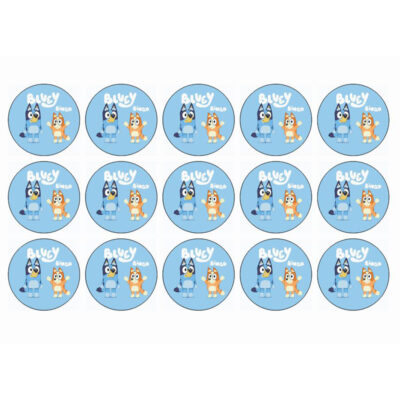 Bluey muffins sukkerprint - Bluey og Bingo