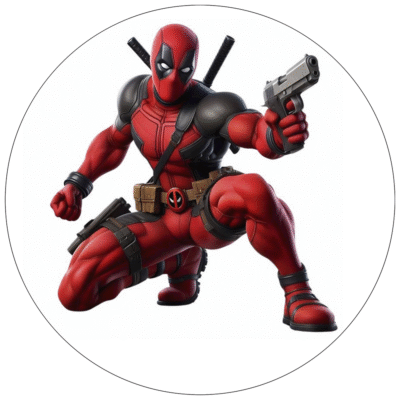 Deadpool rundt sukkerprint 19 cm