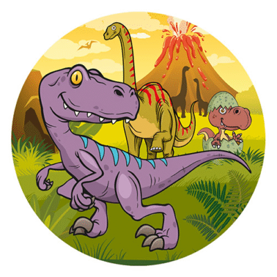 Dinosaur rundt kageprint