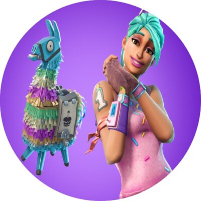 Fortnite rundt kageprint / sukkerprint - 19 cm.