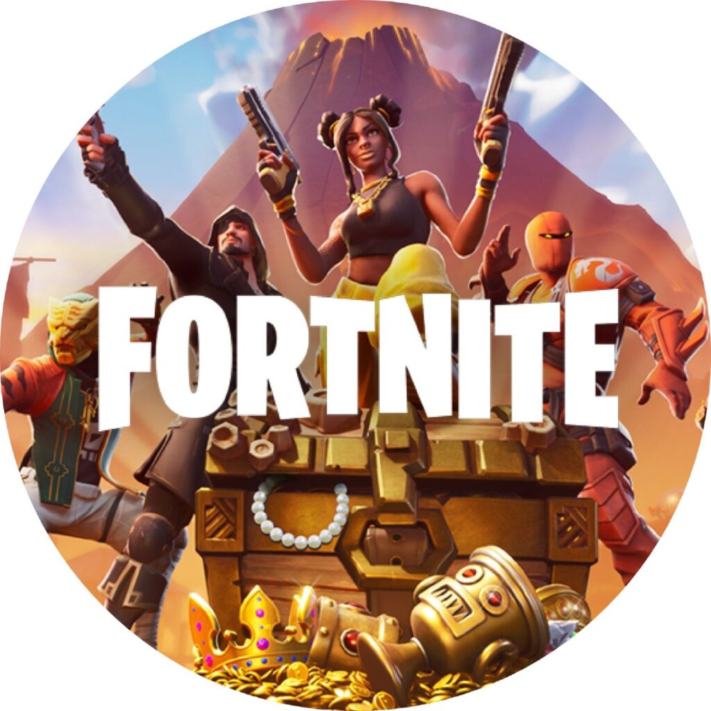 Fortnite rundt kageprint / sukkerprint - 19 cm.
