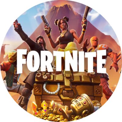 Fortnite rundt kageprint / sukkerprint - 19 cm.