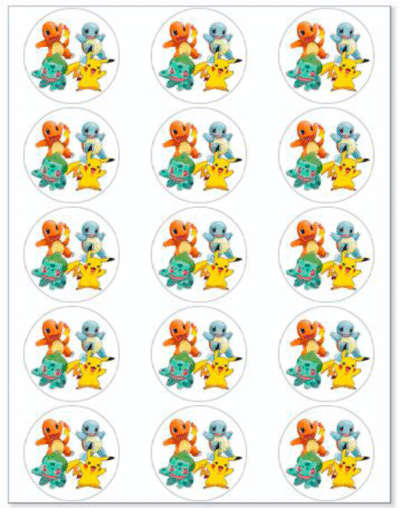 Pokemon muffinskageprint / sukkerprint
