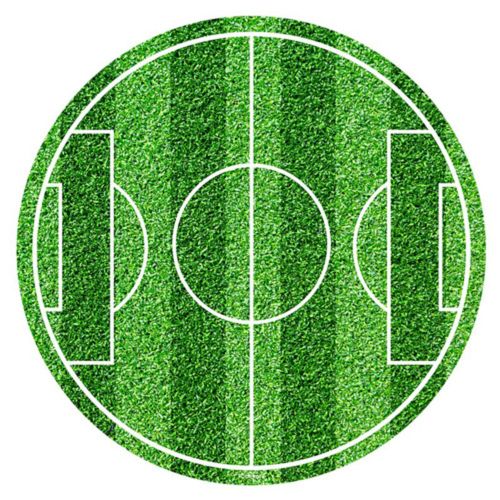 Fodboldbane rundt kageprint / sukkerprint