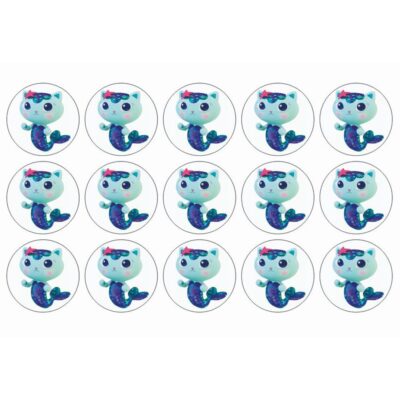 Gabbys Dukkehus muffins sukkerprint - Havfrue kat