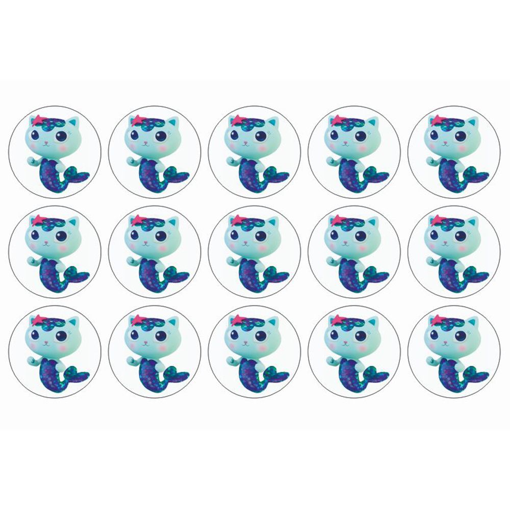 Gabbys Dukkehus muffins sukkerprint - Havfrue kat