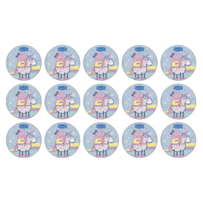 Gurli Gris muffinskageprint / sukkerprint - Enhjørning