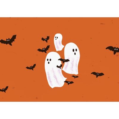 Halloween A4 sukkerprint - Spøgelser