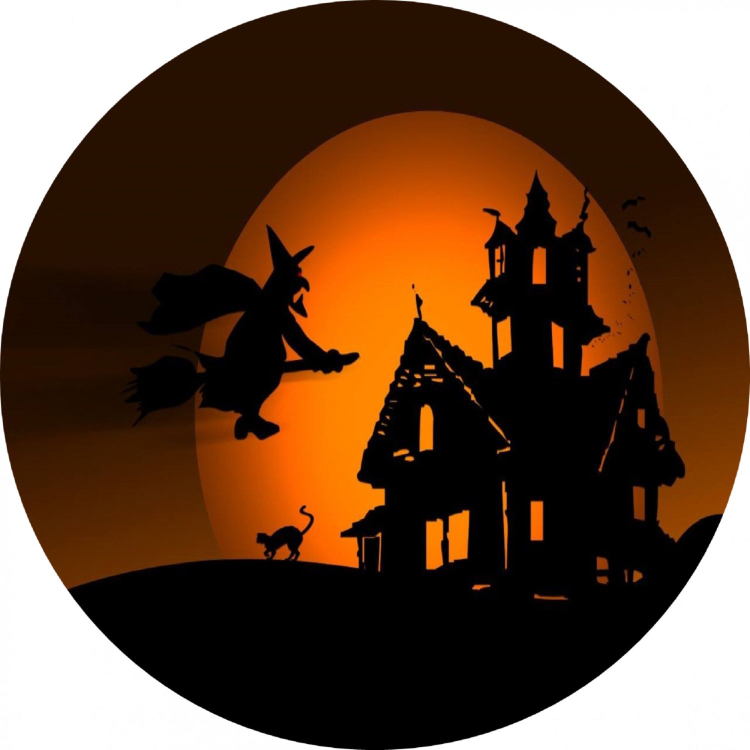 Halloween rund kageprint / sukkerprint