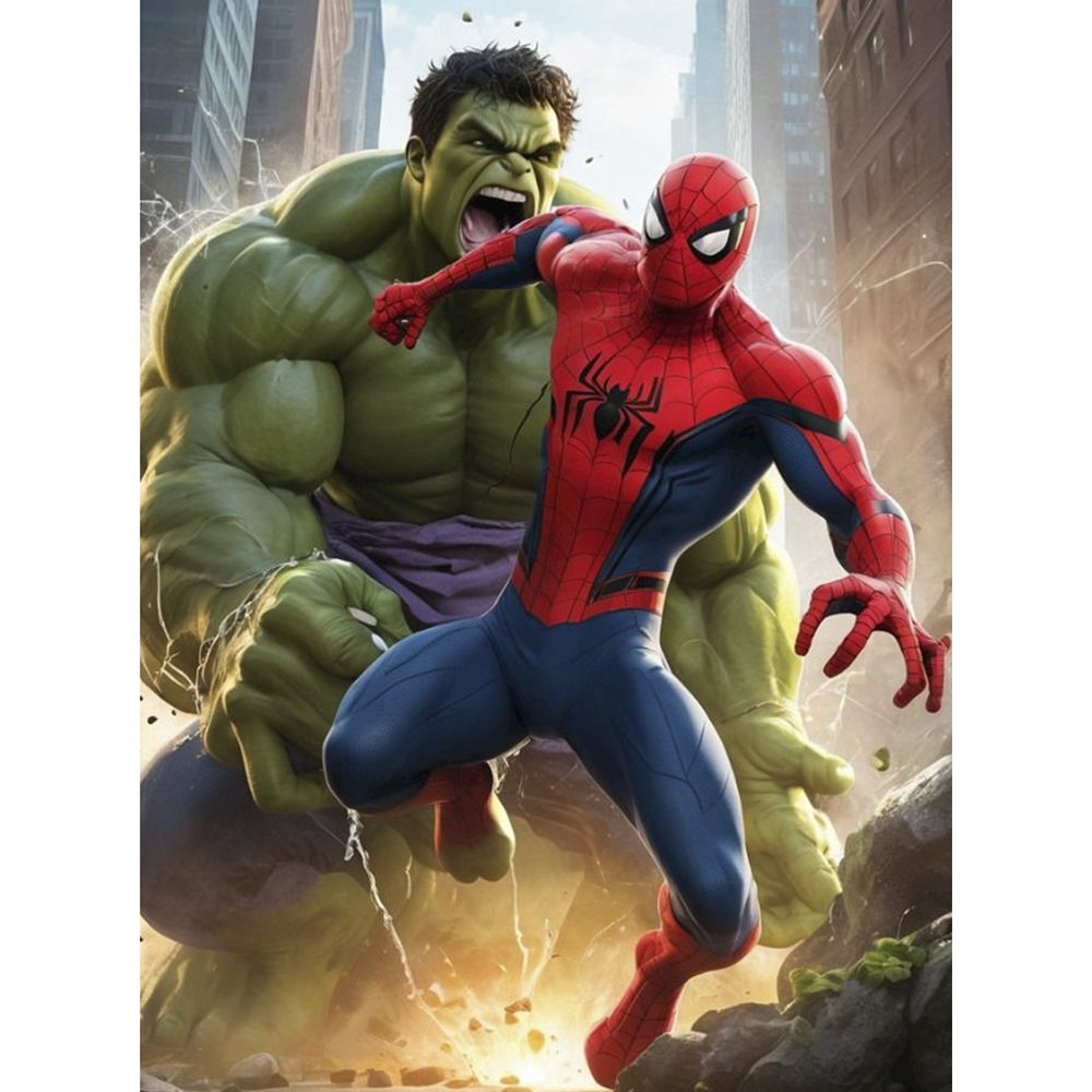 Hulk og Spiderman A4 sukkerprint