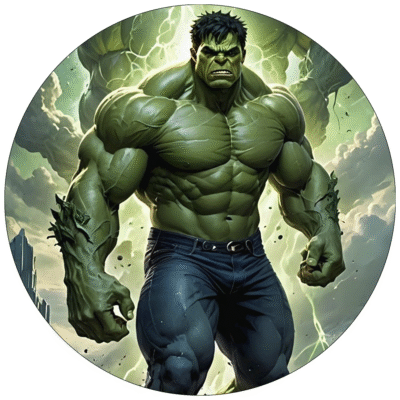 Hulk rundt sukkerprint 19 cm