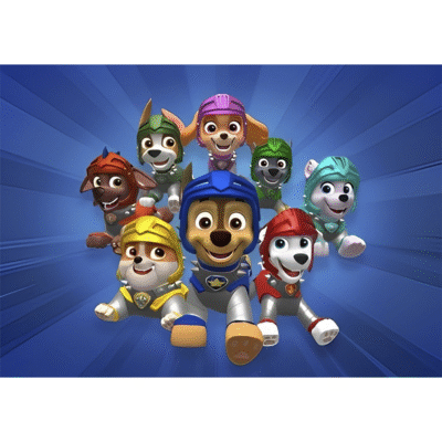 Paw Patrol sukkerprint A4 - Blå baggrund