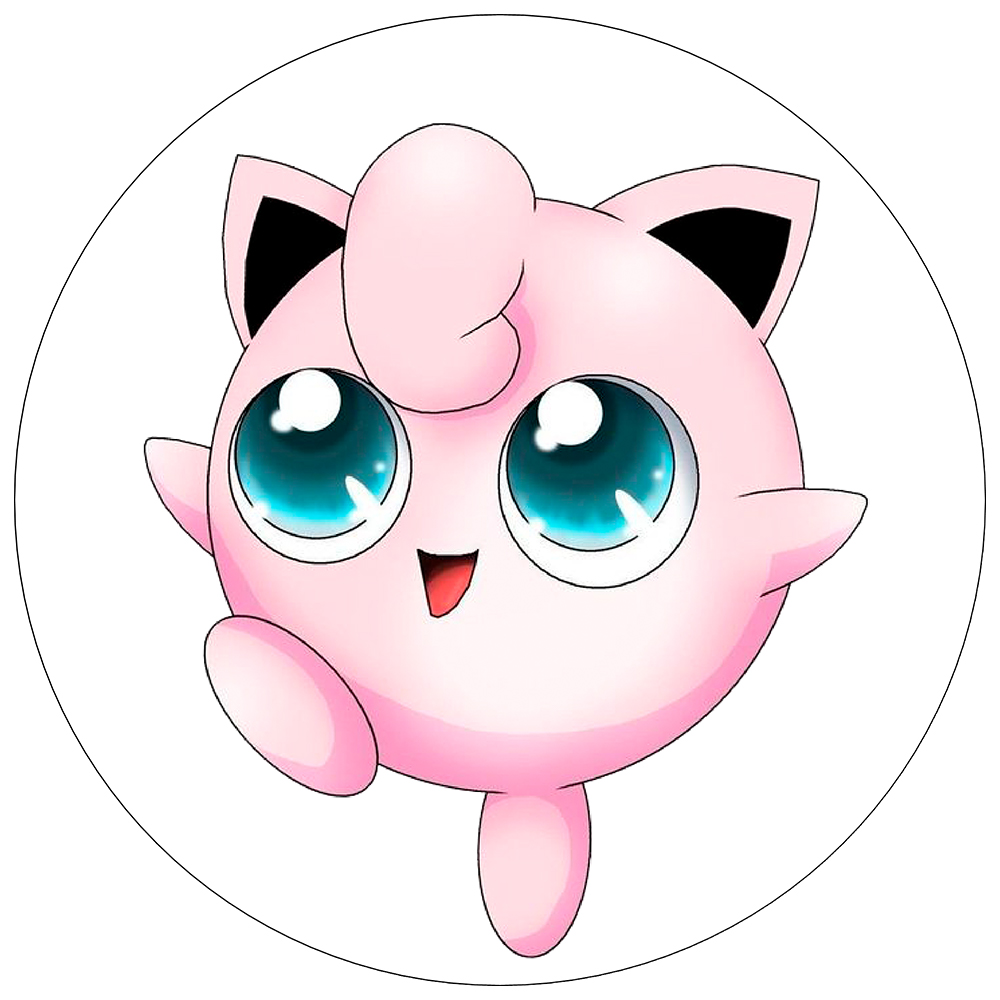 Pokemon rundt kageprint / sukkerprint - 19 cm.