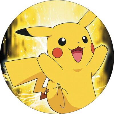 Pokemon rundt kageprint / sukkerprint - 19 cm.