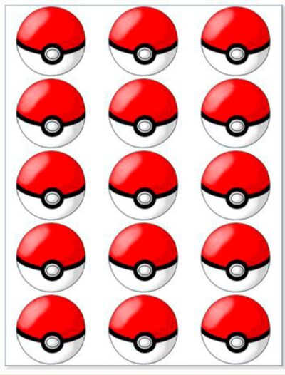 Pokemon muffinskageprint / sukkerprint - Pokeball