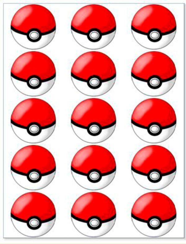 Pokemon muffinskageprint / sukkerprint - Pokeball