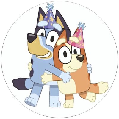 Bluey rundt sukkerprint 19 cm - Festhatte