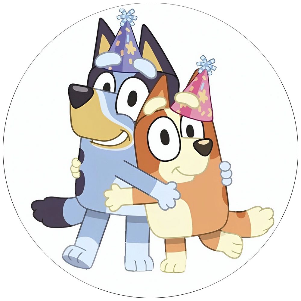 Bluey rundt sukkerprint 19 cm - Festhatte