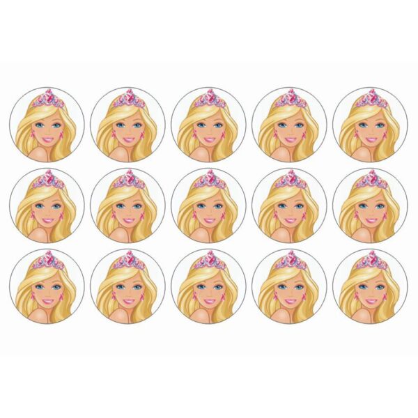 Barbie muffins sukkerprint - Prinsesse