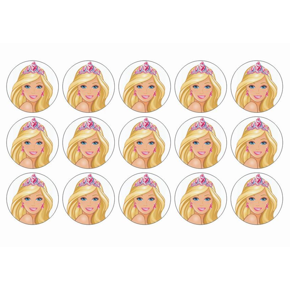 Barbie muffins sukkerprint - Prinsesse