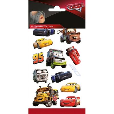 Cars tatoveringer til børn - 12 stk.