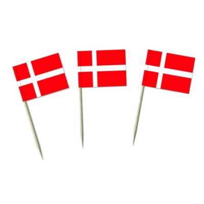 Kageflag dannebrog - 50 stk.