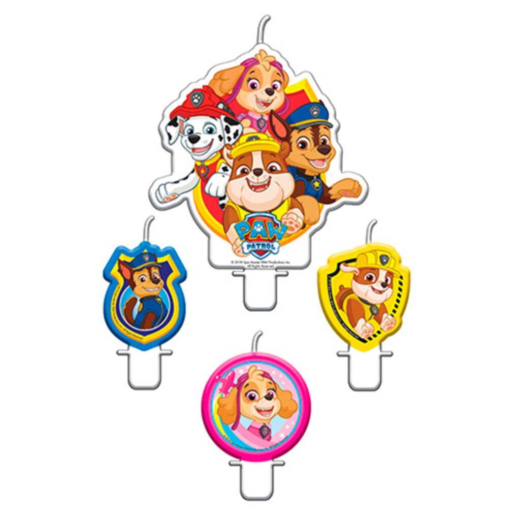 Paw Patrol f&oslash;dselsdagslys - 4 stk