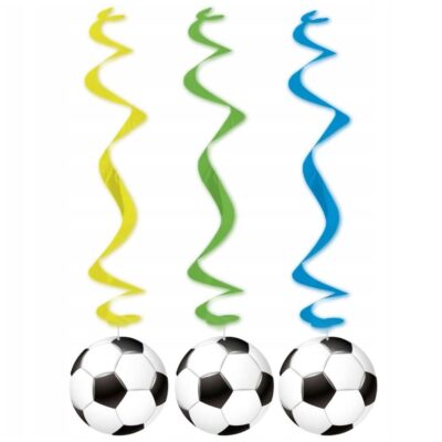 Fodbold dekorationer - 3 stk.