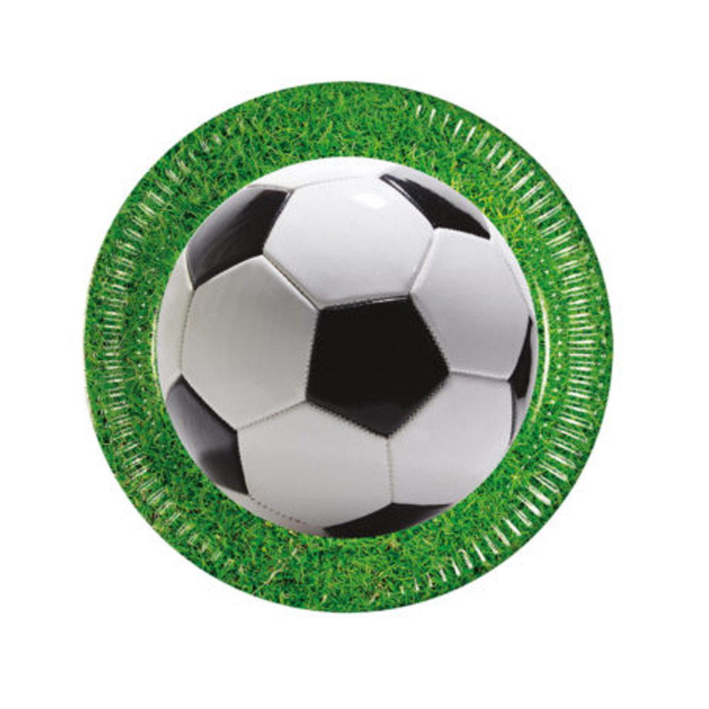 Fodbold paptallerkner - 8 stk.