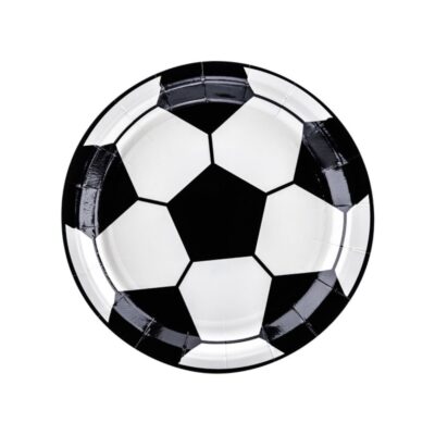 Fodbold paptallerkner 18 cm - 6 stk.