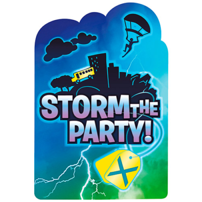 Fortnite fødselsdagsinvitationer - 8 stk.
