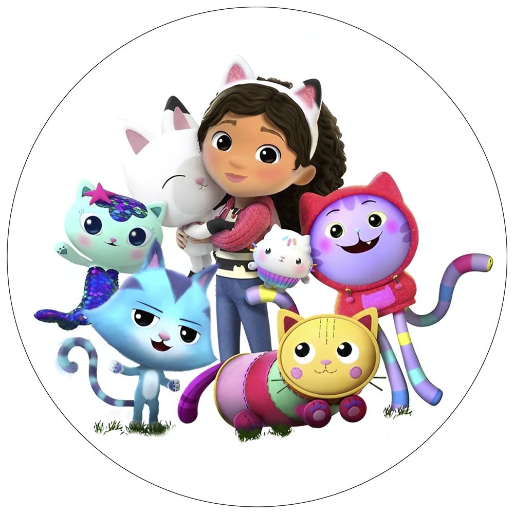 Gabbys dukkehus rundt sukkerprint 19 cm - Venner