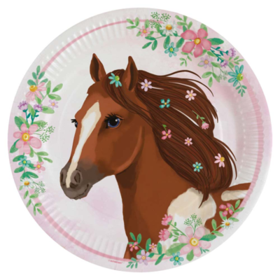 Heste paptallerkner - 8 stk.