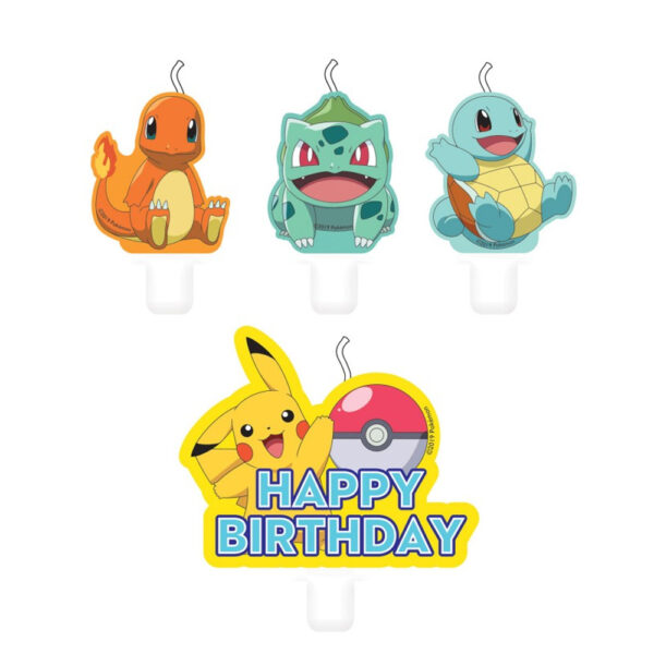 Pokemon fødselsdagslys - 4 stk.