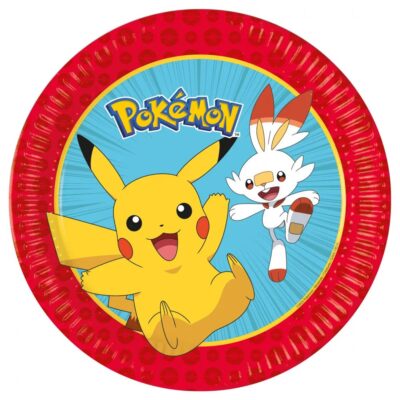 Pokemon paptallerkner 23 cm 8 stk - Next Generation