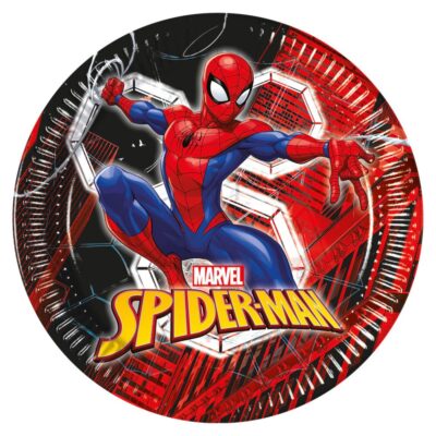 Spiderman paptallerkner - 23 cm.