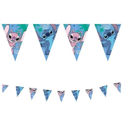 Stitch og Angel fødselsdagsbanner 230 cm.